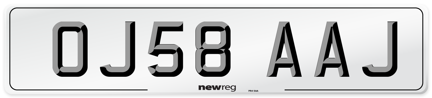 OJ58 AAJ Number Plate from New Reg